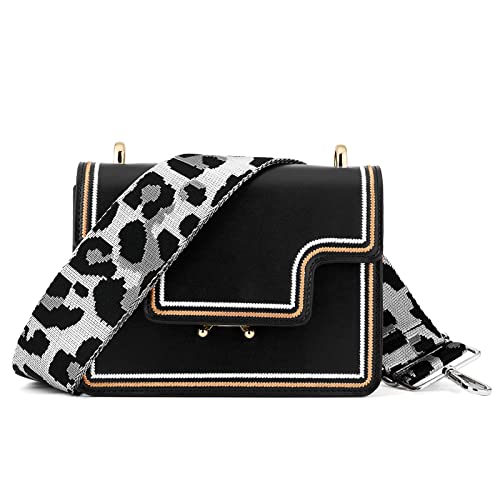 Image of Silvery Buckles Wide Shoulder Strap Adjustable Replacement Belt Crossbody Canvas Bag Handbag