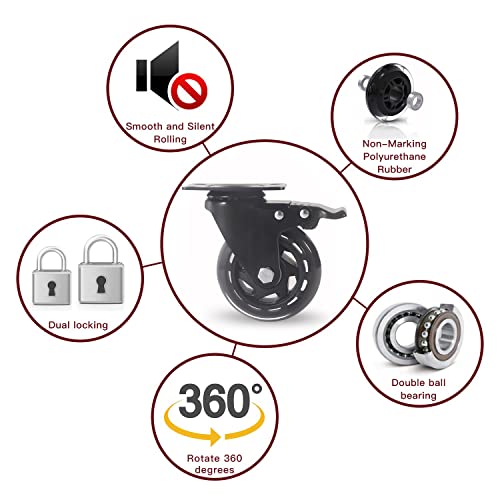 RRIUTO Ruote Girevoli con Freno 100MM, PU Ruote