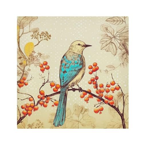 Servilletas de tela cuadradas satinadas Spring Birds x6 miniatura 1