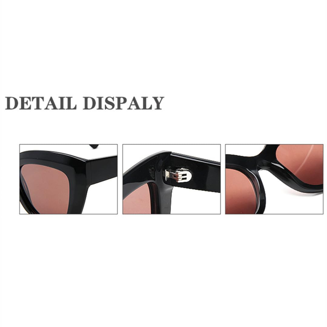 Gafas de sol polarizadas de acetato grueso estilo retro con forma de ojo de gato para hombre y mujer, protección UV400.