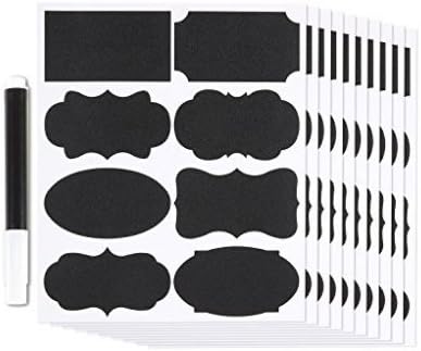 COLIBROX Chalkboard Labels for Jars - 83 Premium Chalk Stickers for Jars + Erasable White Chalk Marker to Decorate Your Kitchen Pantry Storage & Office