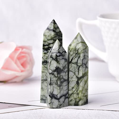 Obélisque de quartz naturel et pyramide de pierre d'énergie 70mm - 6