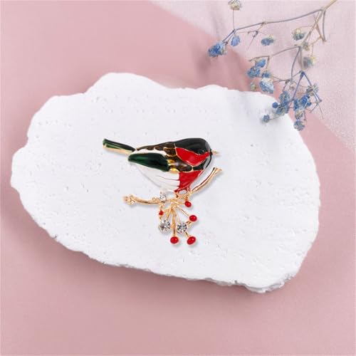 Image of coadipress Colorful Birds Brooch Pins Crystal Rhinestone Branch Bird Brooch Cute Enamel Animal Magpie Hummingbird Pin Fashion Jewelry Accessories Gifts