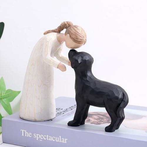 Escultura Clásica de Mujer y Perro en Resina para Decoración miniatura 4