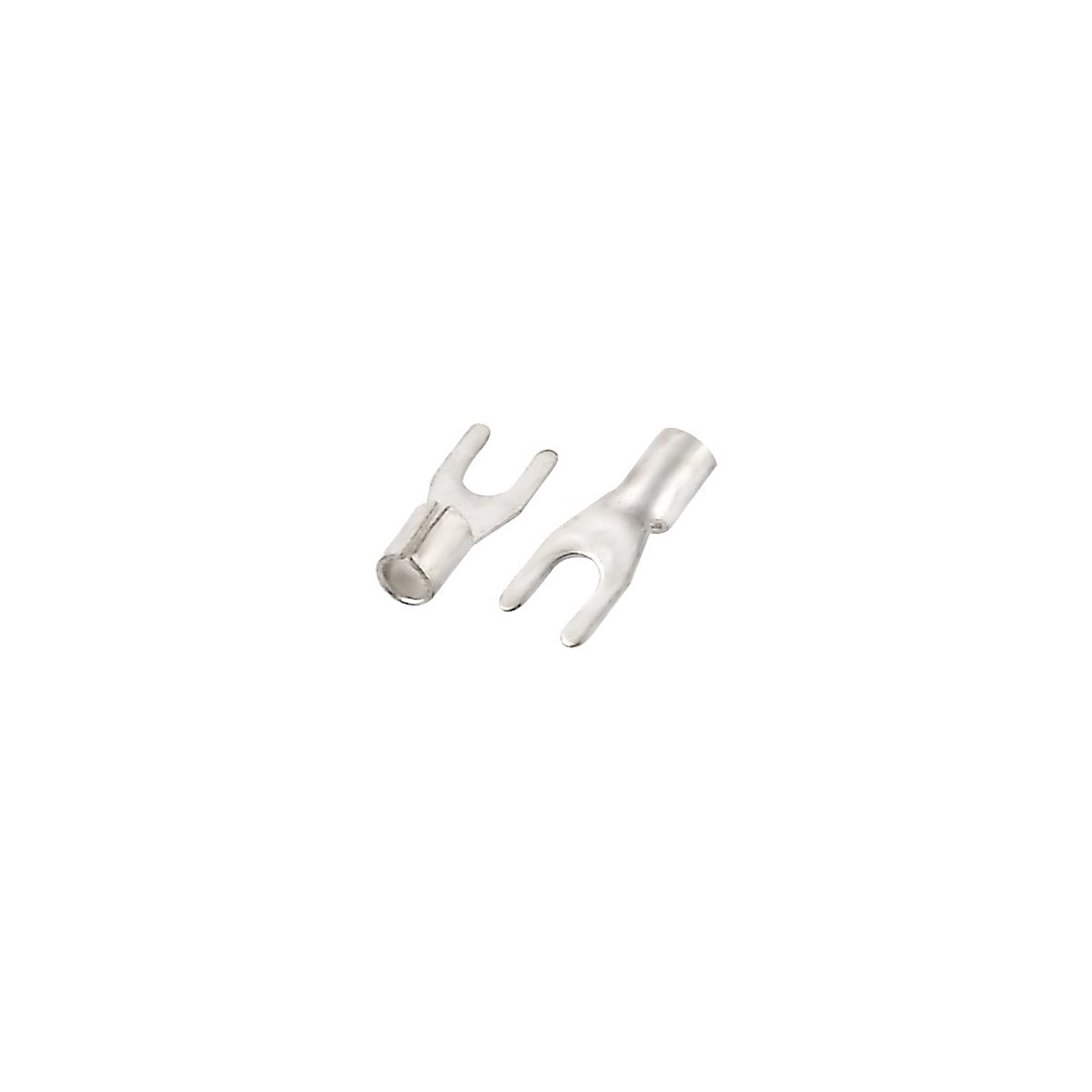 Aexit 37pcs 2-2.5mm2 Distribution electrical 3mm Fork Type Non-insulated Terminal Wire Lug Connector