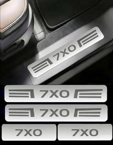 Image of Door Sill /Foot Step Stainless Steel Plates with Mahindra 7XO (Set of 4 Pcs)