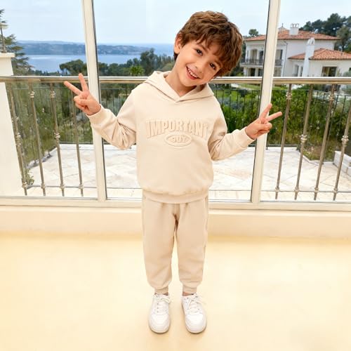Image of Boy Clothes Plant Camouflage Pants LA Letter Print Top Sweatsuit Fall Boys Outfits Set