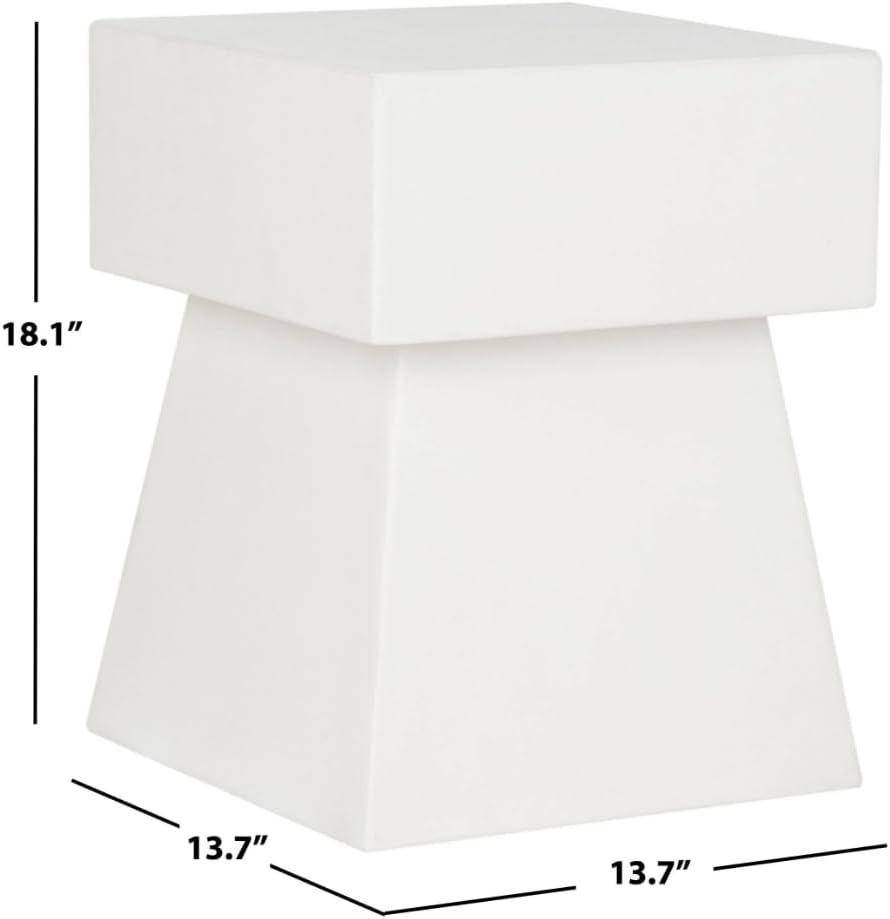 Zen Ivory Concrete Indoor/Outdoor Square Accent Table