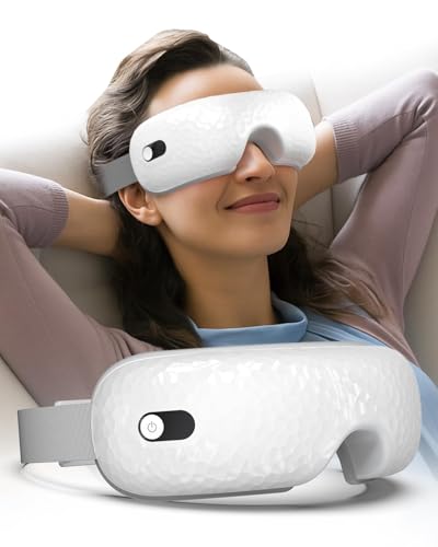 WERTYI Masseur des yeux avec chaleur, masque de massage pour les yeux, cadeau d'anniversaire pour femme, maman, homme, lui, soin des yeux relaxant, équipement de massage des maux de tête pour les