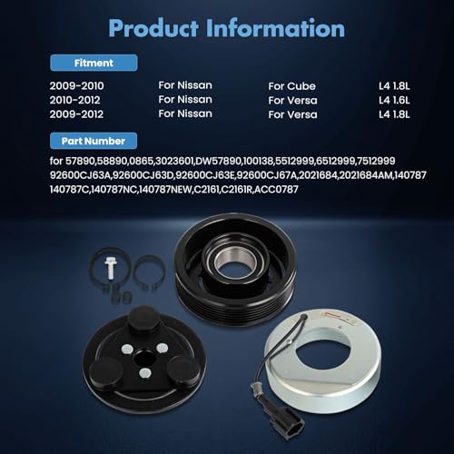 Image of ECCPP AC Compressor Clutch Fit for Nissan Versa 1.8L 2007-2012