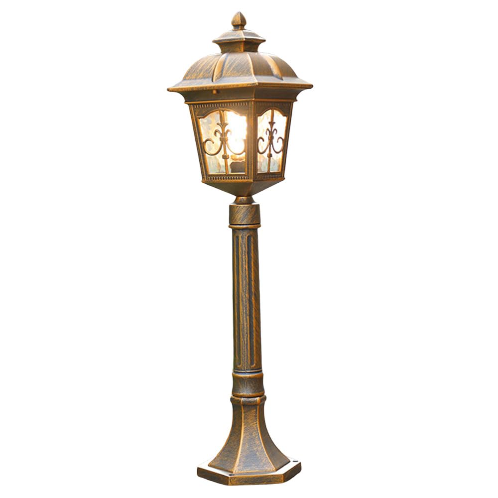 HELCEKOU Vintage Bollard Light Outdoor Driveway 31.5in Modern Garden Landscape Path Lighting Lawn Lamp IP65 Waterproof Aluminum for Walkway Yard Patio Hardwired