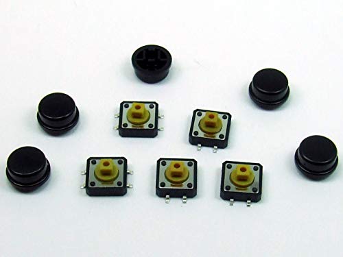 25er-Set Runde Takt-Taster – 12x12x7 Mm, 3 Mm Höhe, 4-polig, SMD-Bauteil