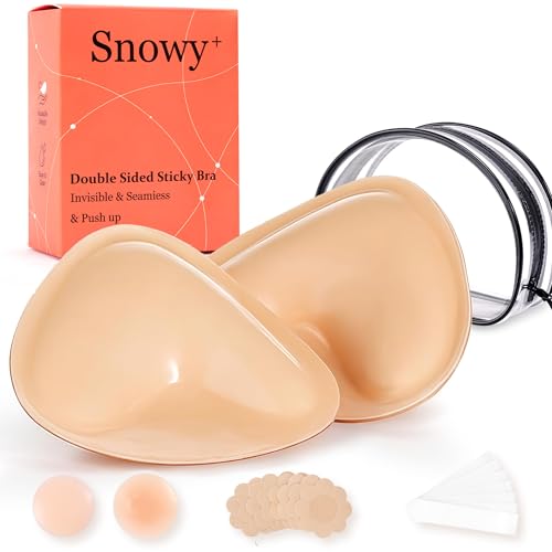 Snowy+ Double Sided Sticky Bra Inserts - Waterproof Push Up Pads Ivory
