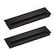 LIKERAINY Kabeldurchführung Kabeldurchlass Rechteckig 80x 280mm mit Bürstendichtung aus Aluminium Schwarz Eloxiert zum Einfügen am Schreibtisch Kabelorganisation für Möbel Kabeldurchlass 2 Stück