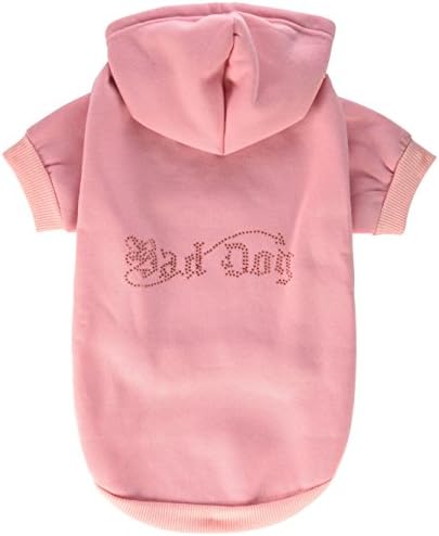 Mirage Pet Products 16-Inch Bad Dog Rhinestone Hoodies, X-Large, Pink