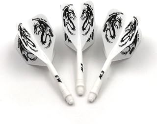 CUESOUL Integrated Dart Shaft and Flights White with Pattern Design