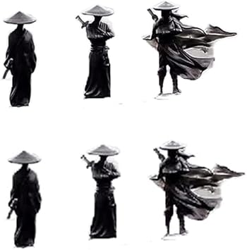 6Pcs Mini Resin Chinese Swordsman Figurines Chinese Kung Fu Swordsman Figure Miniatures Fairy Garden Decoration Car Accessory