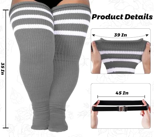 Image of LOUSGUTA Plus Size Thigh High Socks for Thick Thighs- Extra Long Womens Cable Knitted Over Knee High Leg Warmer