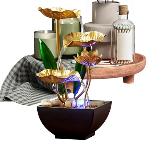 Fuente De Escritorio De Interior,Relajacion Zen con Luz Led Relajante   Fuentes De Mesa con Sonido De Corriente De Agua   para Oficina Hogar Acuario Centro De Mesa