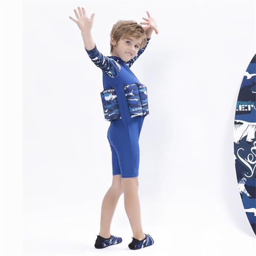 Image of Toddler Kids One-Piece Float Swimsuit with Adjustable Buoyancy UPF 50+ Sun Protection for Beach Pool Boys Girls