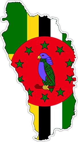 Akachafactory Autocollant Sticker adhesif Voiture Vinyle Drapeau Carte Dominique