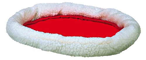 Trixie 28631 Kuschelbett, 47 × 38 cm, wollweiß/rot