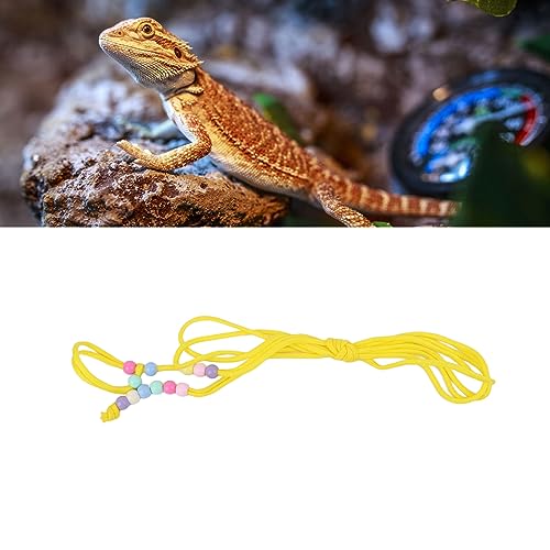 Image of Reptile Lizard Harness Leash, Bearded Dragon Rope Adjustable Small Animal Traction Rope for Lizard Reptiles Amphibians Small Animal (Yellow)