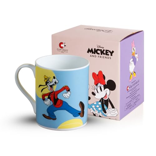 Image of Clay Craft - Official Disney Mugs : Goofy Print, Fine Ceramic Coffee Mug, 360 Ml |Cartoon Character Gift Mug for Kids & Adults | Microwave & Dishwasher Safe