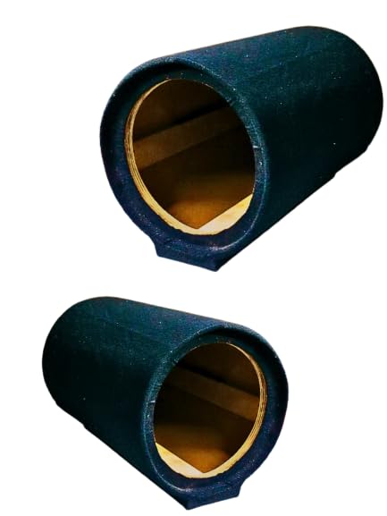 Image of 10-inch Empty Subwoofer Box, Wooden Cabinet Cylinder Shape with Airhole Pipe, 10-inch Black Subwoofer Box