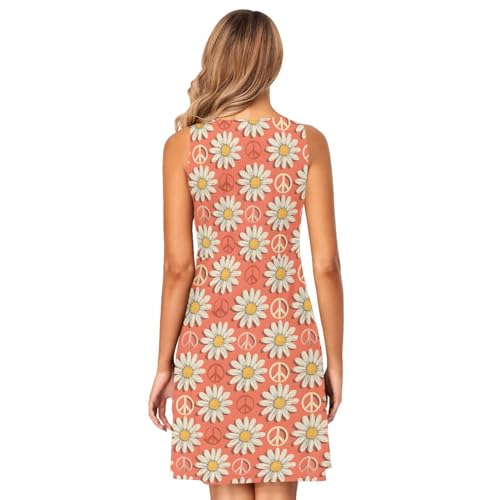 Image of ALAZA Women's Summer Dress Sun Dress Sleeveless with Pockets