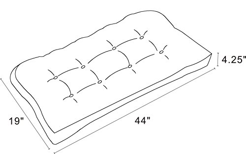Sewker Indoor/Outdoor Tufted Swing Bench Cushions, 44"X19" For Wicker Loveseat Porch Swing Cushions, Patio Chair Furniture Replacement Cushion (Dark Blue (Tufted)) #TOP4