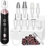 Ensemble de fichiers à ongles électriques, kit de pédicure professionnel rechargeable sans fil, 5 Outil de soin des pieds à la main de vitesse pour sertissage de galon - avec 100Pcs Bandes de ponçage pour le forage des ongles