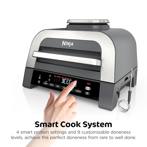 Ninja DG551 Foodi Smart XL 6-in-1 Indoor Grill with Air Fry, Roast, Bake, Broil, & Dehydrate, Foodi Smart Thermometer, 2nd Generation, Black/Silver by Ninja - Image 3