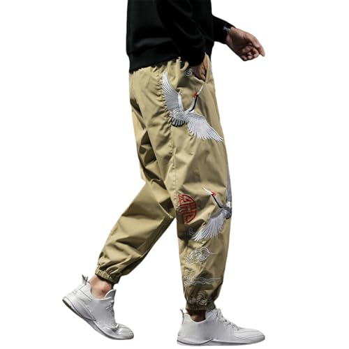 Pantalon long brodé homme style chinois de haute qualité pour automne hiver