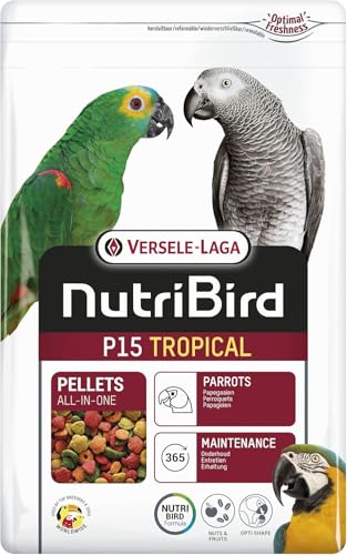 VERSELE-LAGA - NutriBird P15 Tropical - Granulés Extrudés - Aliment d'entretien pour Perroquet - Multicouleurs (3kg)