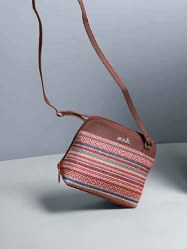 Image of ZOUK Printed Vegan Leather Out Of Office Sling Bag With Adjustable Strap For Women's Girls