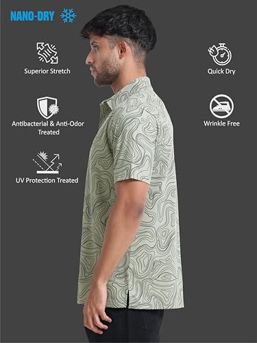 Image of STELLERS Men's Printed Polo T-Shirt | Regular Fit| Feather Touch Feel | Odour Resistant | Wrinkle Free | Stretchable | Anti-Static