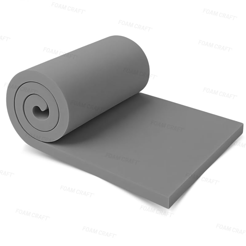 Premium Grey Upholstery Foam for Outdoor furniture, Chair pads & Cushion Filler, Replacement Foam Cut to size for Office Chair Cushion, Sofa topper & Furniture Reupholstery (50 x 65 cm, 10cm Thick)