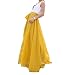 Melansay Beatiful Bow Tie Summer Beach Chiffon High Waist Maxi Skirt XL,Mustard Yellow