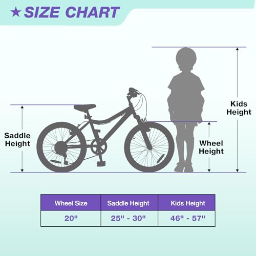 WEIZE 20 Inch Girl Mountain Bike Purple