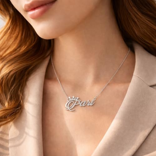 Image of Pari Cursive Gold & Silver Name Pendant Necklace, Best Jewelry Gift for Girls.