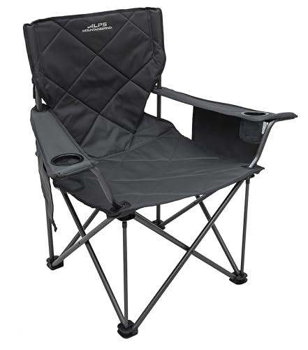 ALPS Mountaineering King Kong Camping Chairs for Adults with Mesh Cup Holders and Pockets, Built Durable and Reliable with Compact Foldable Steel Frame, Charcoal