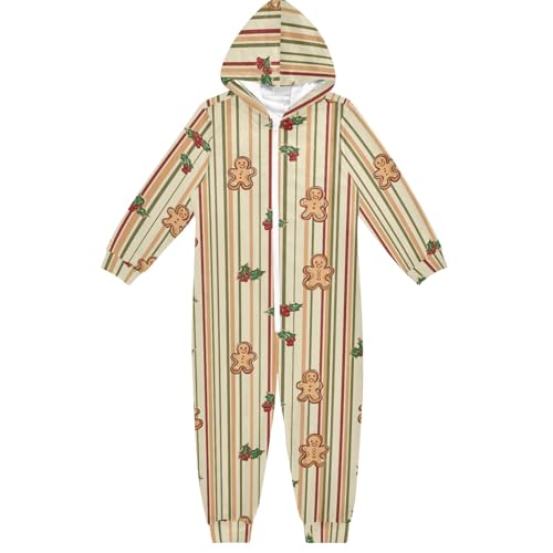 CHIFIGNO Lindas galletas de jengibre con rayas coloridas, unisex, sudadera con capucha para niños, disfraz de Halloween, Navidad, cosplay, ropa para el hogar, niños y niñas, 5-6T