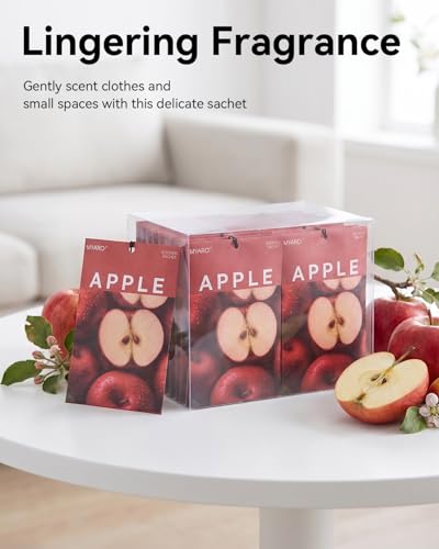 Image of MYARO Red Apple Scented Sachets Air Freshener: Sweet Fruity Fragrance Hanging Bag for Home, Bedroom, Closet, Lingerie Drawer, Car, Apartment Dorm - Aroma Gift for Women & Teen Girls,20 Packs