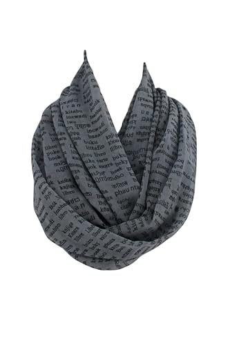 Etwoa Book in 100 Different Languages Pattern Infinity scarf Circle scarf Loop Scarf