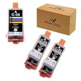 Intactech Compatible with Canon PGI-35 & CLI-36 Ink Cartridges (2 Black / 1 Color, 3 Pack) Color Set...