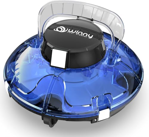 (2025 Upgrade) Cordless Robotic Pool Cleaner, Lasts 75 Min, Automatic Vacuum for Above-Ground Pools up to 645 Sq.ft,Portable, Self-Parking,Transparent Black