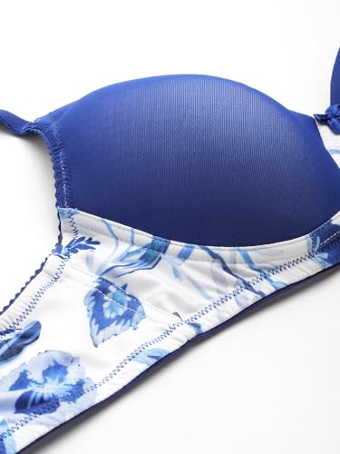 Image of LEADING LADY Women Printed Lightly Padded Non Wired Seamless T-Shirt Bras | Adjustable Straps | Full Coverage | Everyday Bra (Pack of 1)