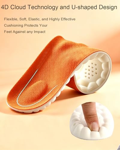 Plantillas 4D Cloud Steppers para Hombre y Mujer, Espuma Memoria Naranja miniatura 3