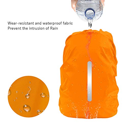 LAMA Backpack Rain Cover, Waterproof, for School Bags, with Reflective Strips, Adjustable Buckle S (18L-25L) M (26L-40L) L (41L-55L), orange - Image 4